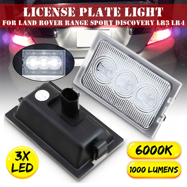 Pair LED Car License Plate Light for Land Rover LR3 LR4 Discovery 3/4