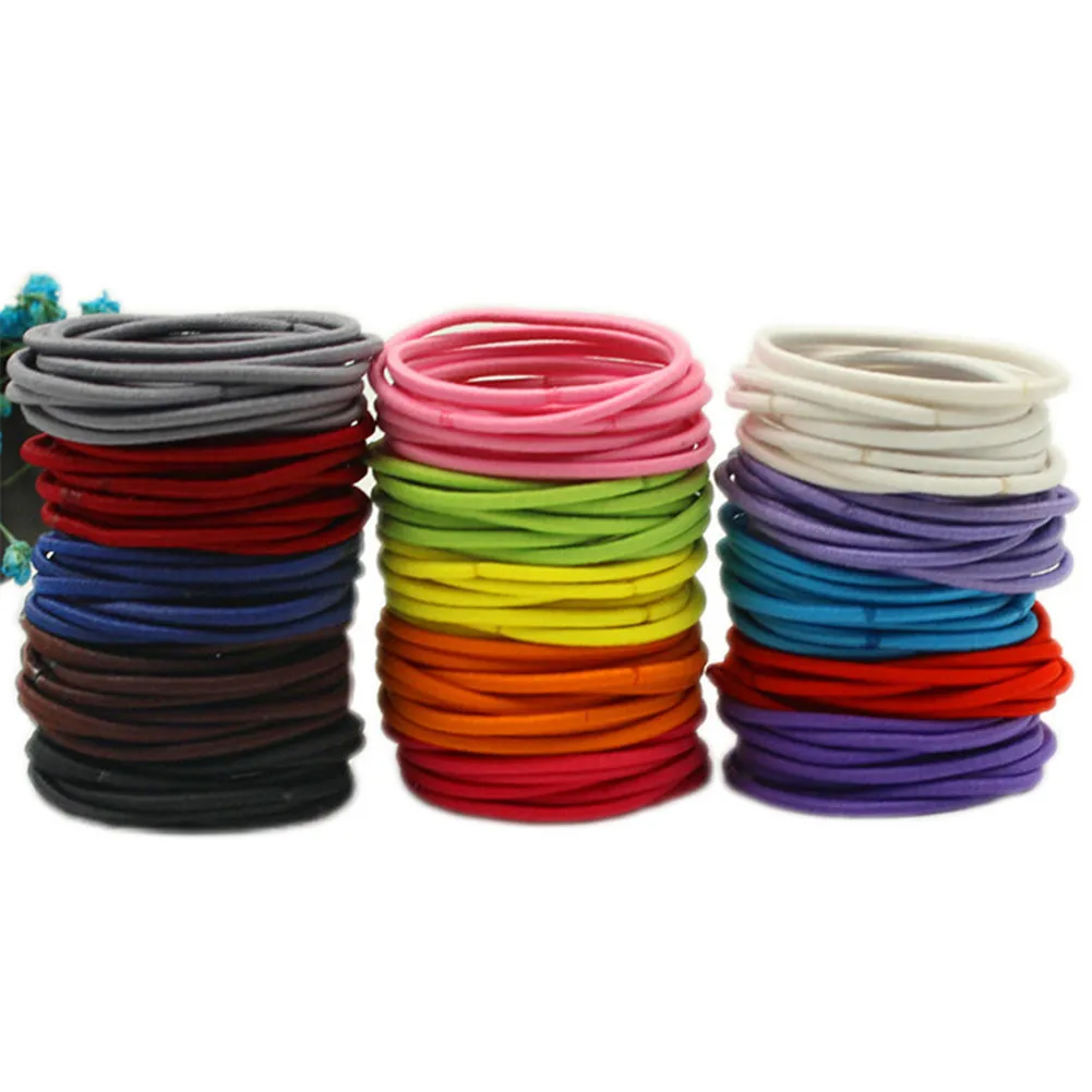 

10pcs/lot 3CM Cute Girl Ponytail Hair Holder Hair Accessories Thin Elastic Rubber Band For Kids Colorful Hair Ties