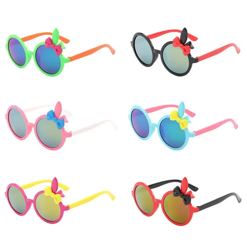 

6PCS Super Cute Round Childrens Kids Bunny Rabbit Ear Sunglasses Birthday Party Accessory Favors