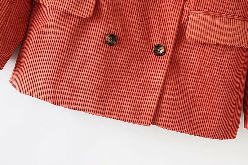 VOGUEIN Новый женский осенне зимний вельветовый костюм с длинными рукавами Блейзер