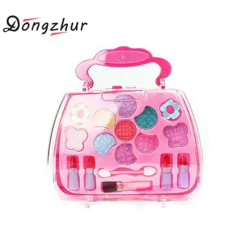 

Princess Makeup Set For Kids Cosmetic Girls Gift Kit Eyeshadow Lip Gloss Blushes Girl Carrying Box Play House Toy