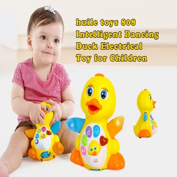 

Educational Huile Toys 808 Intelligent Duck Electrical Toy Musical Voice Button Baby Toys for Children 1-3 Years Old