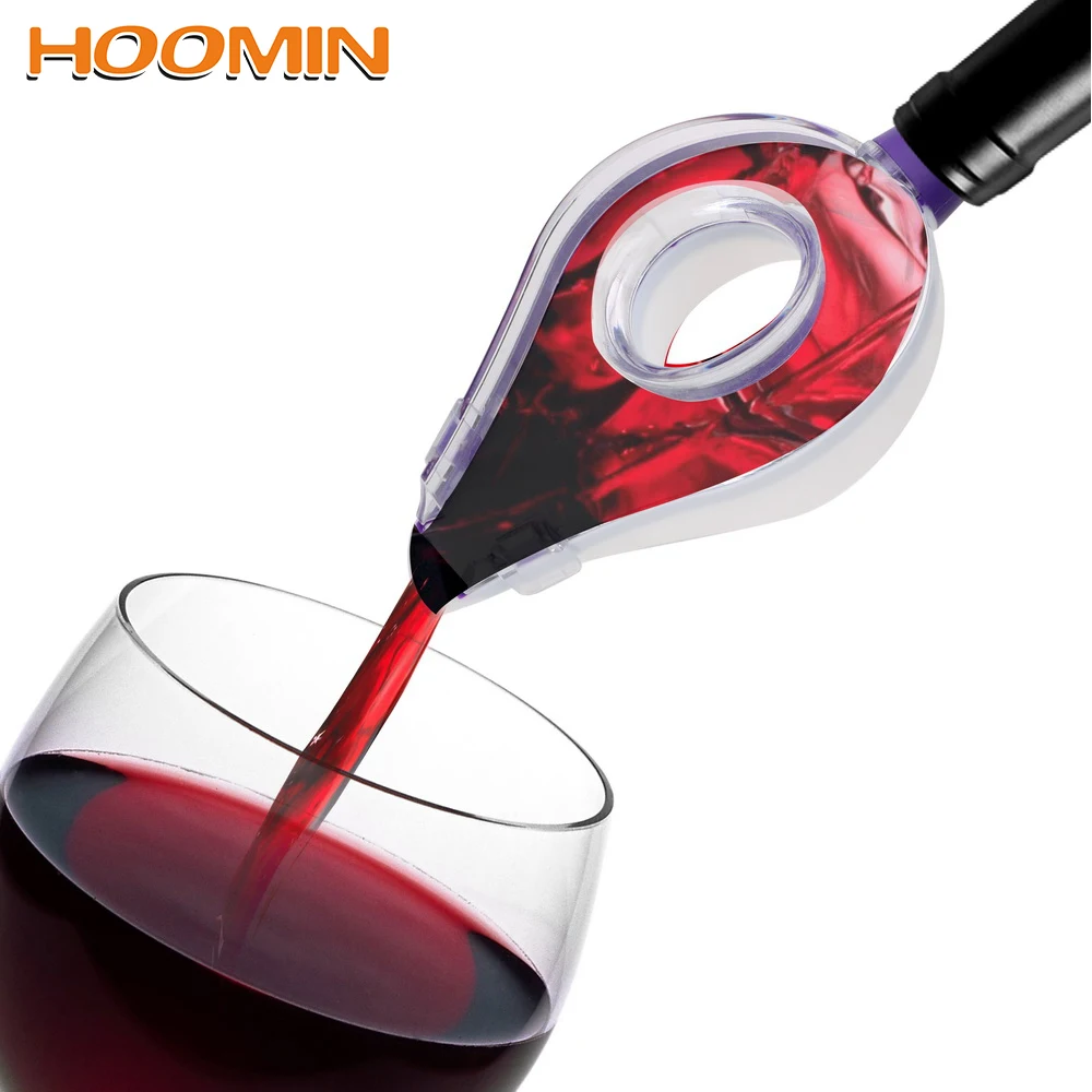 

HOOMIN Wine Pourers Decanter Liquor Spirit Pourer Barware Portable Red Wine Aerator Wine Hopper Filter Bar Tools