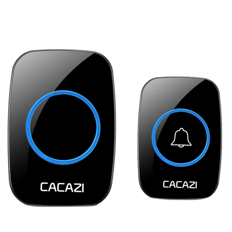 

CNIM Hot CACAZI US Plug Waterproof Wireless Doorbell 300M Remote 38 Rings 3 Volume Door Chime Smart Door Bell