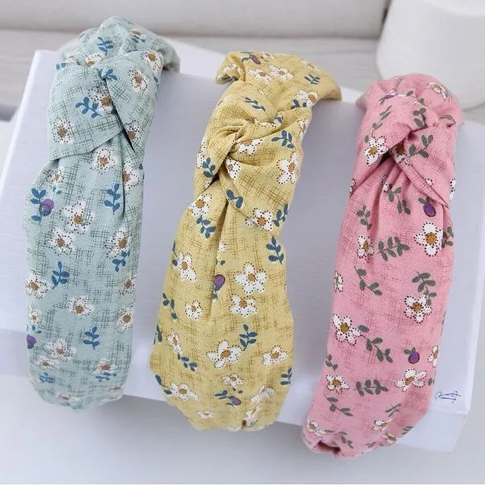 

Korean Knot Turban Headband Elastic Hairband Hair Accessories For Girls Small Floral Knotted Head Band Hair Band For Women