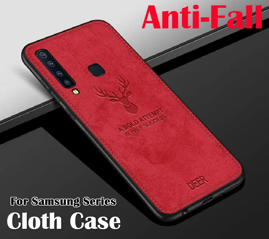 

Luxury Cloth Phone Case For Samsung Galaxy A30 A50 M20 A6 A7 A8 2018 Soft TPU Frabic Cover For Galaxy A90 A80 A70 A40 A20 Capas