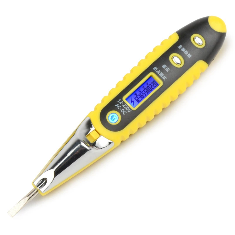 

Measuring Voltage Detector Test Pen With Night Sight Digital Electrical Multiple Sensor 10-220V AC DC