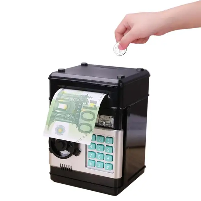 전자 돼지 저금통 ATM 비밀 번호 돈 상자 현금 동전 저장 상자 ATM 은행 안전 상자 어린이 생일 선물