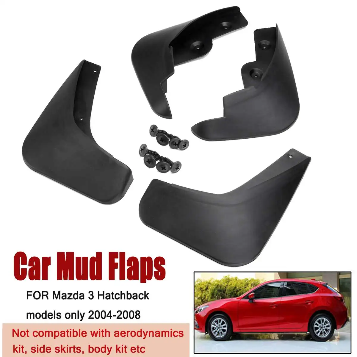 

Mud Flaps for Mazda 3 (BK) Hatch Hatchback M3 2004-2008 Car Front Rear for Fender Splash Guards Mudflaps Mudguards