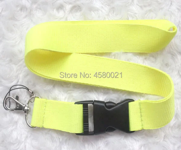 

Free Shipping 10pcs Solid Blank Bright yellow Car sprot clothes logo neck Strap Lanyard for ID Key chains Cell Phone #92199