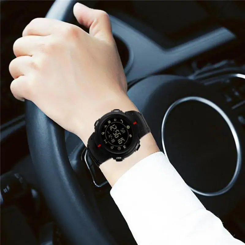 ALLOYSEED Women Men Waterproof Bluetooth Sports Pedometer Wristwatches Unisex Resin Strap Smart Electronic Watches