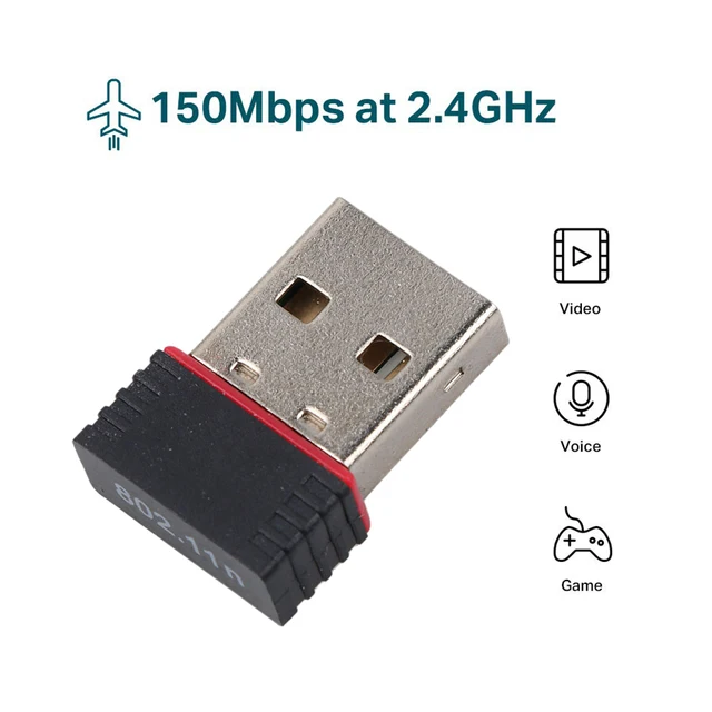 Portable Mini Network card USB 2.0 WiFi Wireless Adapter Network LAN Accessories Computer Devices Electronics Gadget Smart Home Wifi Devices Brand Name: kebidu