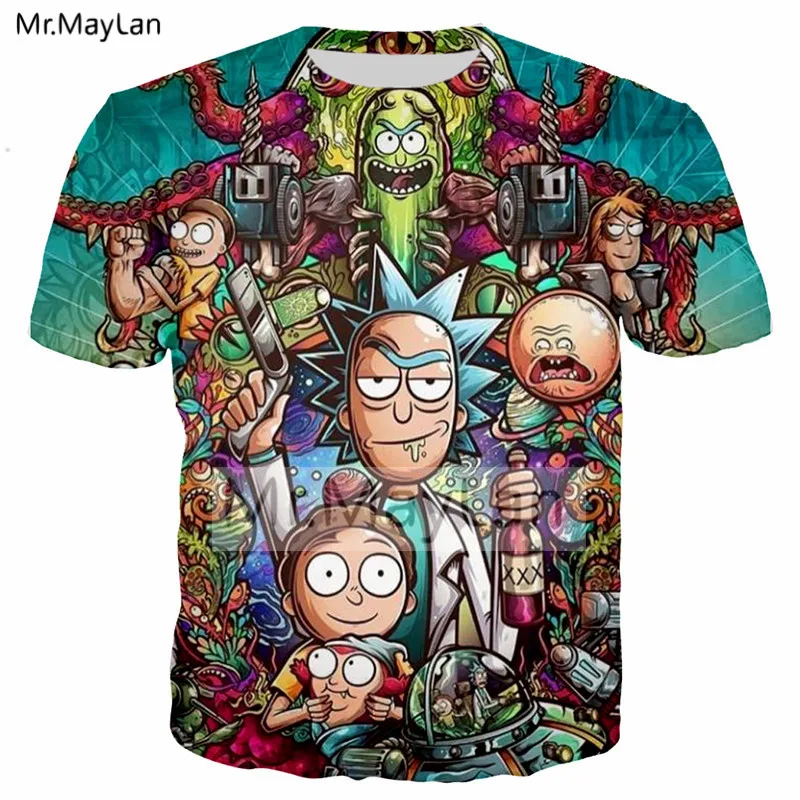 

Cartoon Ricky and Morty 3D Print T shirt Men/women Hipster Crewneck T-shirt Harajuku Streetwear Tshirt Tees Boys Kawaii Clothes