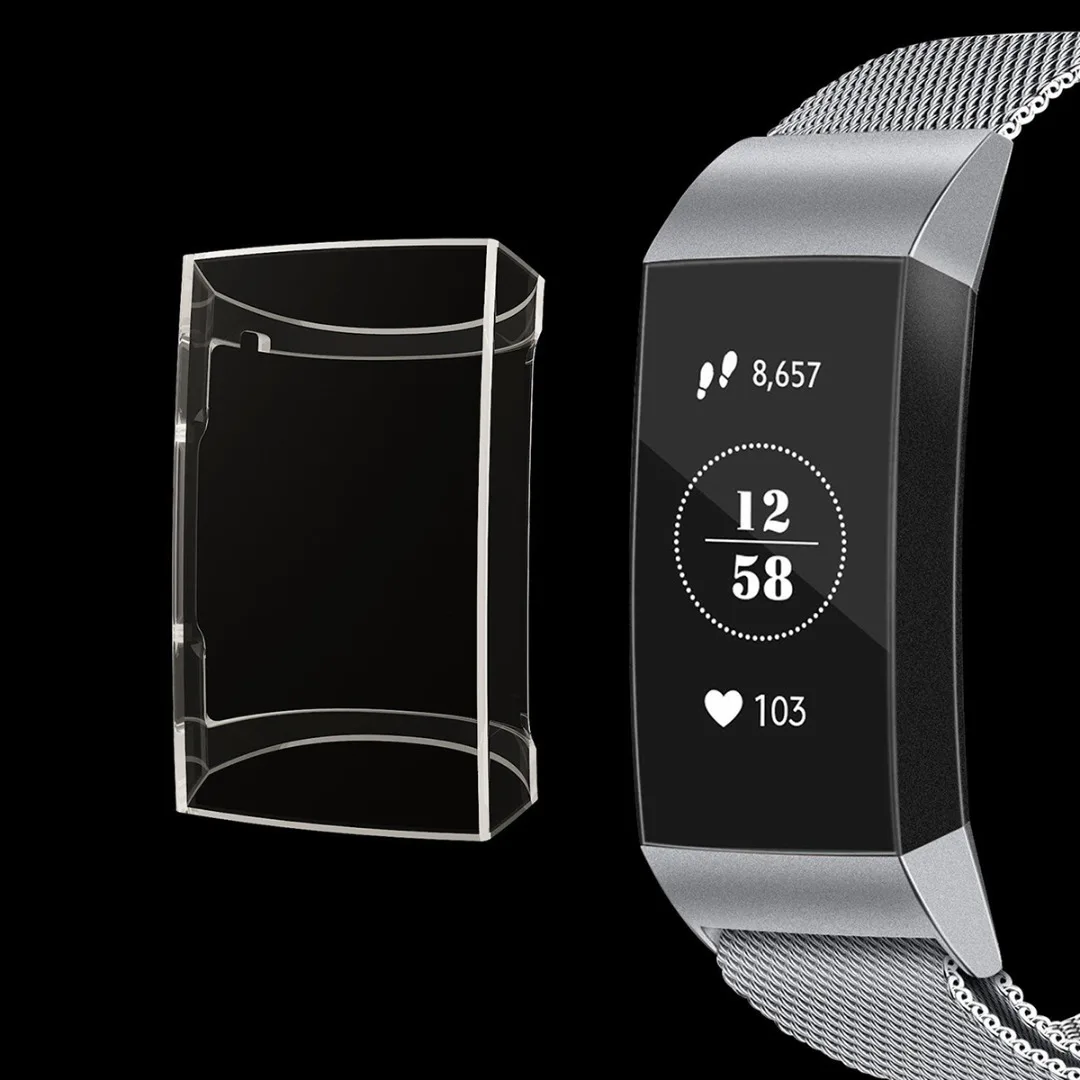 

Outdoor Sports Wrist Support TPU Transparent Protective Case Cover For Fitbit Charge 3 Wristband Replacement Accessories