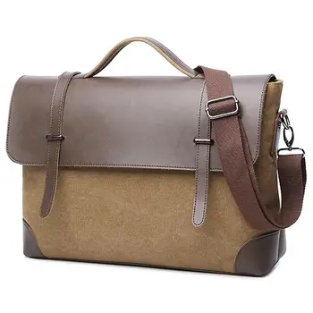 

Fashion Men's Business Shoulder Bag Retro Canvas Large Capacity Crossbody Messenger Bags For Male Satchel Bag