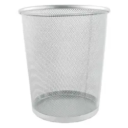 Новые круговой сетчатые корзины корзина для бумажного мусора Bin (серебро)