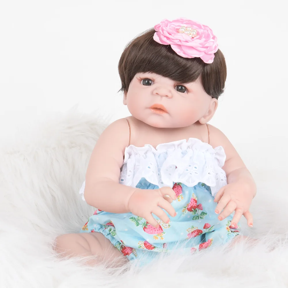 

22''55cm Full Silicone Vinyl Reborn Baby Doll Realistic Girl Babies Dolls Lifelike Princess Kids Toy Children Birthday Gift