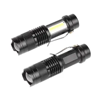 

USB Rechargeable XPE+COB LED Flashlight Zoomable Waterproof Outdoor Torch Aluminum Alloy White Light Camping Flashlight