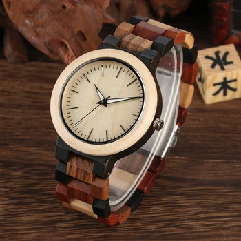 

Natural Handmade Wood Watch Leather Band Strap Full Wood Watches Quartz Movement Best Gifts for Men Women Quartz Watches