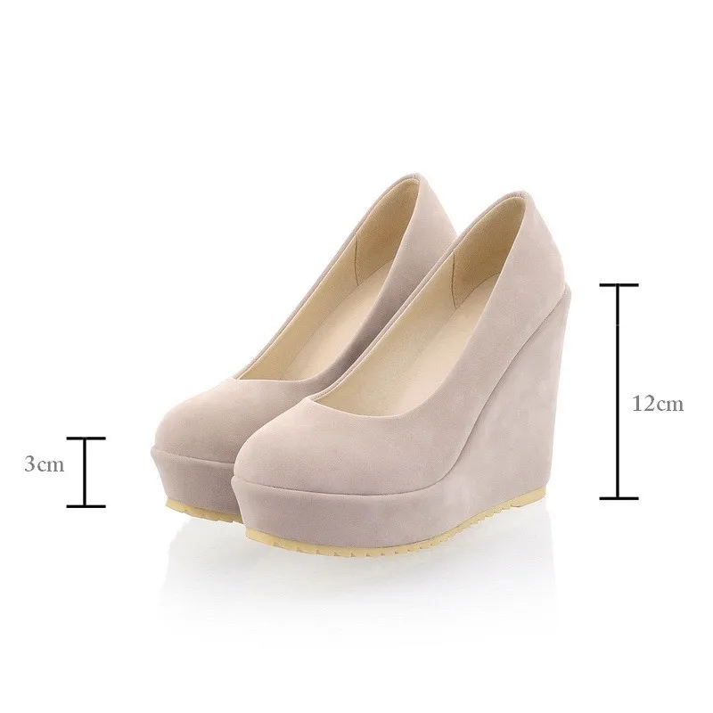 VIGOR FRESHNESS Women Shoes High Heels Pumps Spring Wedges Shoes Autumn Woman Pumps Platform Shoes Lady Sweet Candy Color MY122