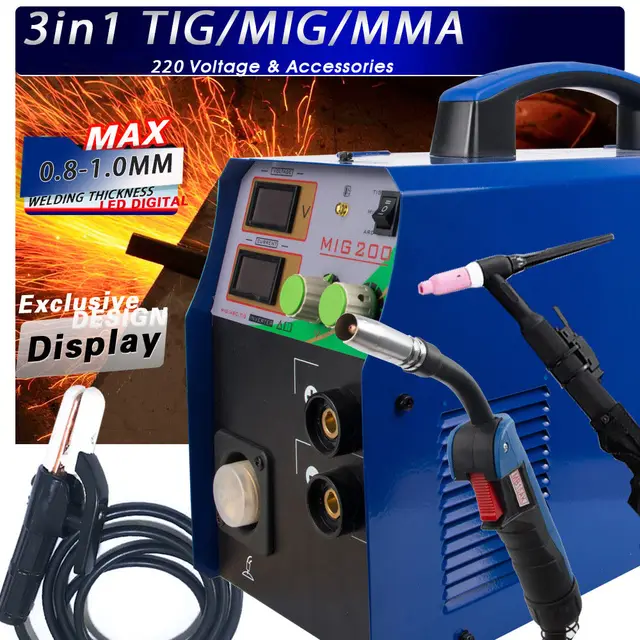 TIG / MMA / MIG Welding Machine 3IN1 Combo Multi Function Welder 220V