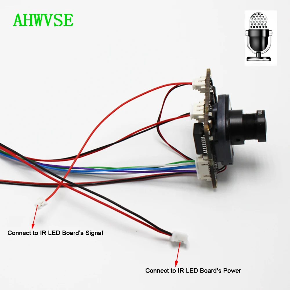 Wide Angle 1.8mm Audio IP Camera Module PCB board Audio Input With External Pickup Microphone 1080P IP Camera