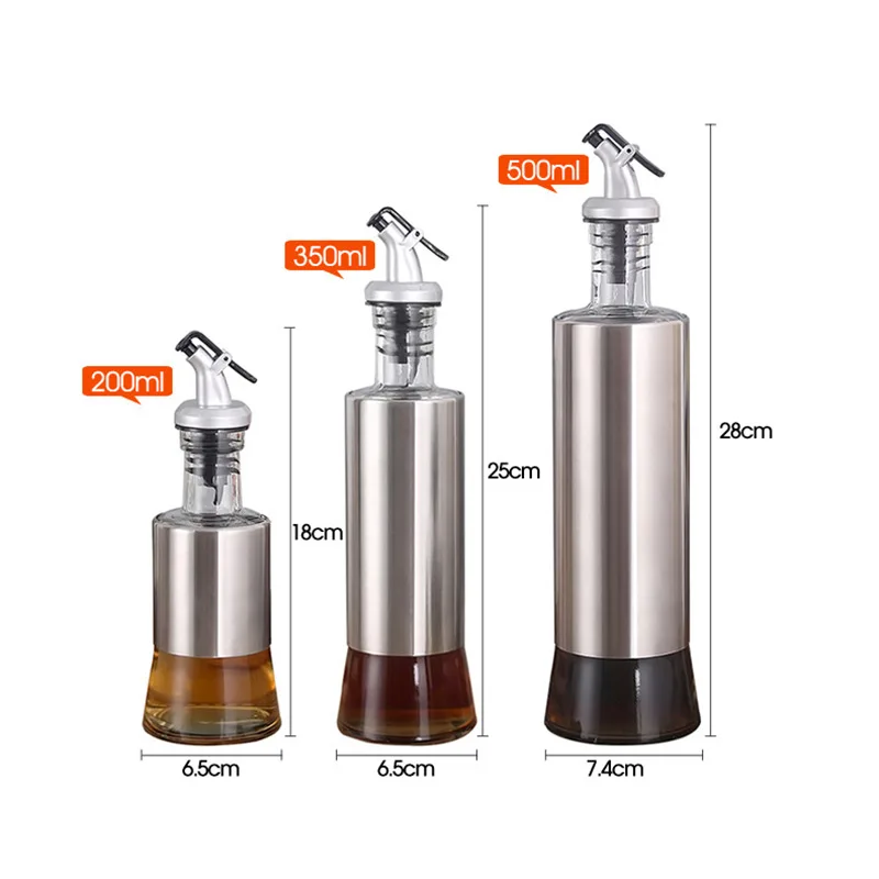 

Glass Olive Oil Dispenser Kitchen Leakage-Proof Spice Bottles Olive Oil Vinegar Dispenser Pourer Bottle