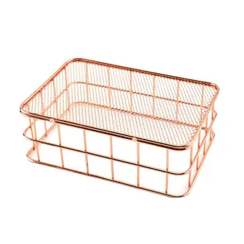 

1 pc Storage Basket Nordic Wrought Iron Simple Sundries Container Household Supplies for Blanket Clothing Cosmetics Books