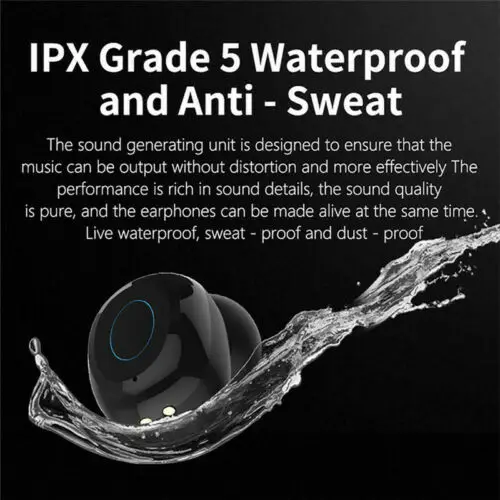 Беспроводные Bluetooth 5 0 наушники гарнитура TWS водонепроницаемые IPX5 для мобильного