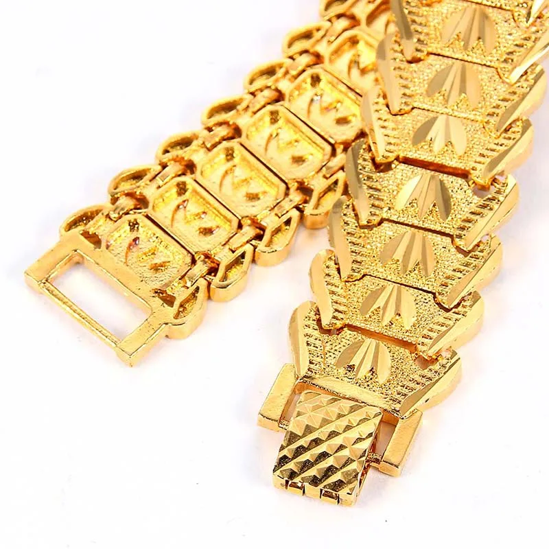 Трендовый позолоченный браслет в стиле панк 24 K, многообразный браслет с кубинской цепочкой, браслеты золотого цвета, браслет для мужчин и женщин, ювелирные изделия, подарки