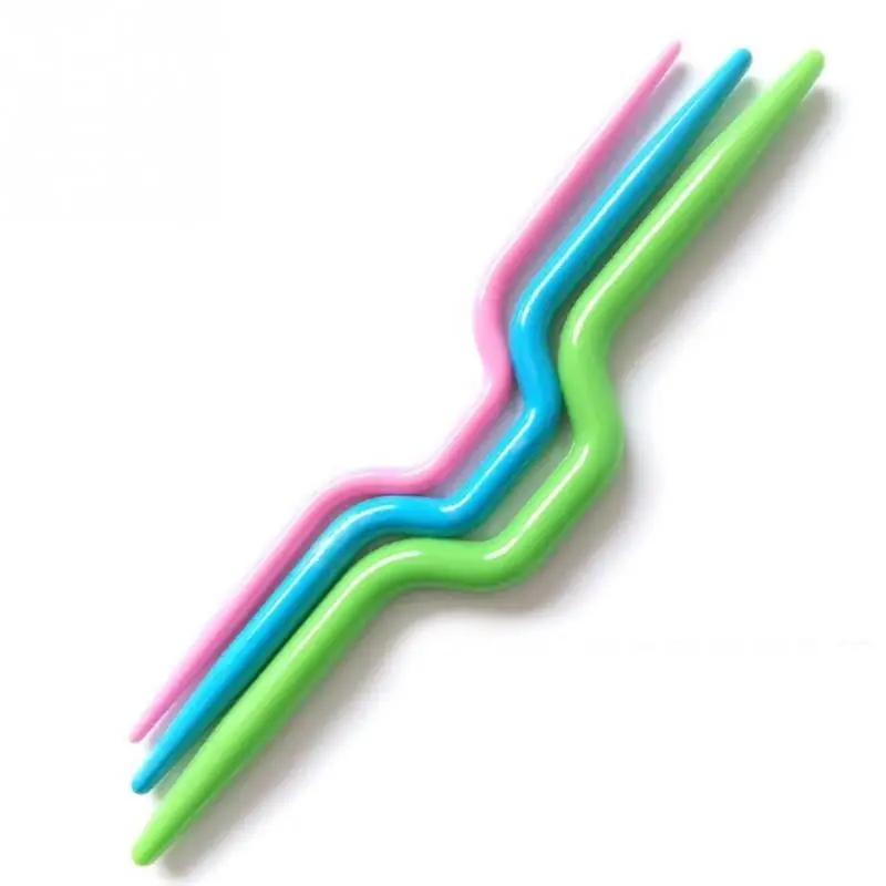 

3 pcs/set Plastic Twist Curved Needles Scarf Sweater Knitting Needles Handcraft DIY Weaving Tool Sewing Accessories