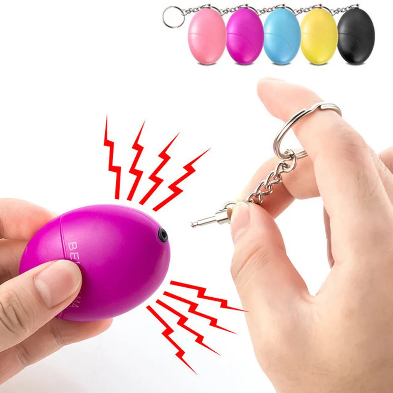 

Mini Self Defense 120db Egg Shape Girl Women Security Protect Alert Personal Safety Scream Loud Keychain Emergency Alarm Safe