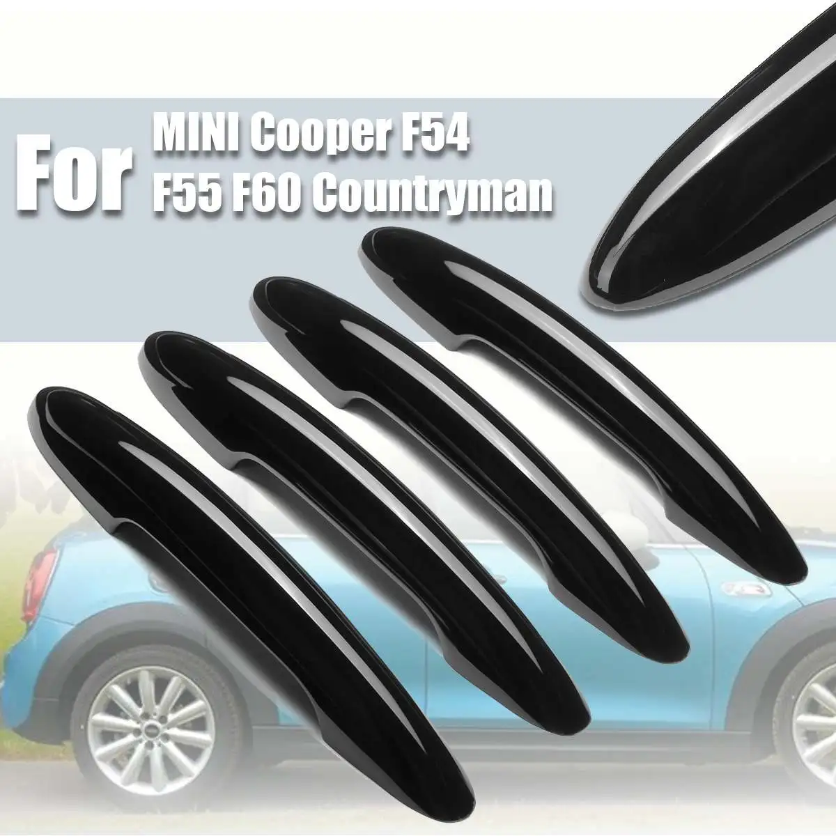4 piezas cubierta de la manija de la puerta para BMW Mini Cooper F54 F55 F60 compatriota brillo Auto Exterior piezas negro cubierta de la manija de la puerta Trim