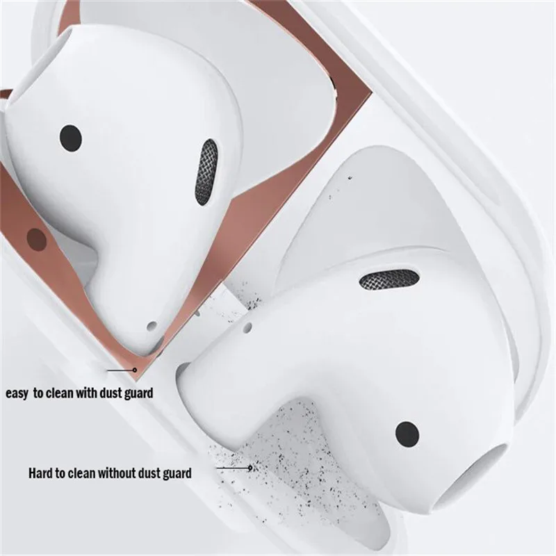 Металлическая пыль гвардии Защитный Стикеры для Apple AirPods чехол аксессуар защиты AirPods от железа металлическая стружка