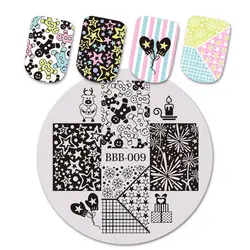 BeautyBigBang круглые пластины для штамповки ногтей Рождественская Снежинка звезда изображение пластина для дизайна ногтей Шаблон трафарет для