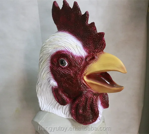 동물 마스크 수탉 수탉 의상, 재미있는 놀이 닭 가장 무도회 파티 병아리 코스프레 라텍스 마스크, 성인 현실적인 드레스 소품