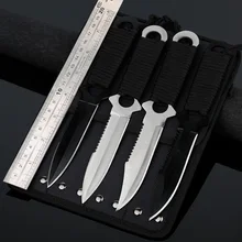 Сова OD049 4 шт. нож из нержавеющей стали с фиксированным лезвием с сумкой метательный нож zombie kille тактический нож карманный нож r