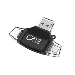 4In1 Пластик Тип C/Micro-Usb/Usb TF SD Card Reader для Ipad для Iphone X 7 8 плюс 5 6 6 S, устройство чтения карт памяти для samsung S8 + S