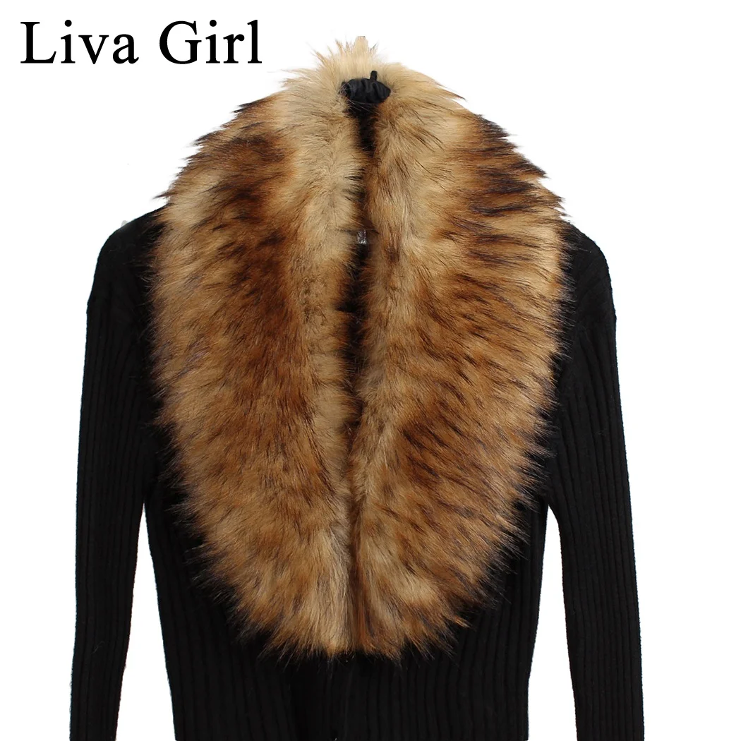 Liva Girl роскошное зимнее пальто с воротником из искусственного меха женский шарф