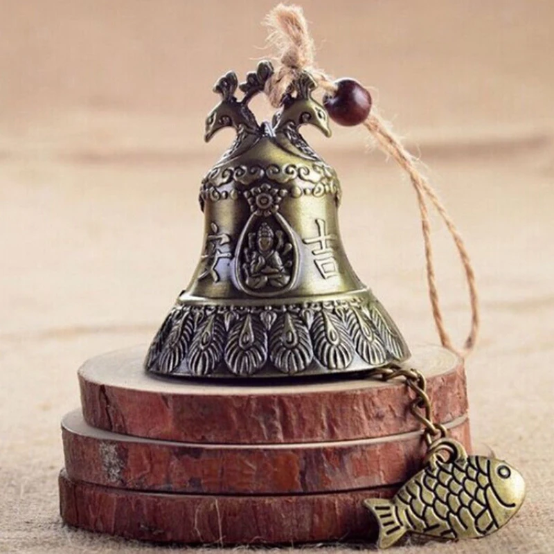 

Metal Peacock Bell Wind Chimes Home Shop Safety Protection Decorative Pendant