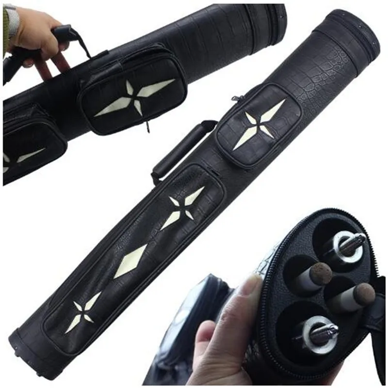 

Good Quality 4 Holes For 1/2 Pool Cue Case 87cm Length Billiards Accessories China Black Color With Free Gift