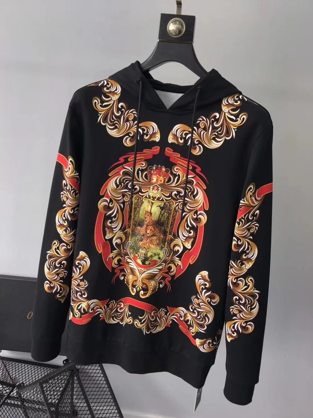 

2019 Spring New Fashion Arrival Flower Floral Leopard Print Retro Vintage Sweatshirts Hoodies Men Designer Clothing