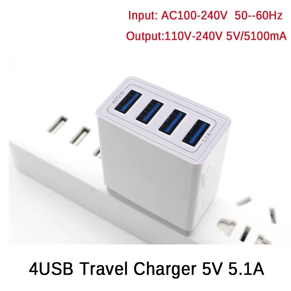 المحمولة 4USB منفذ شاحن العالمي الشواحن الذكية السفر الهاتف USB مباشرة تهمة الهاتف المحمول شاحن USB متعدد المنافذ سريع شحن