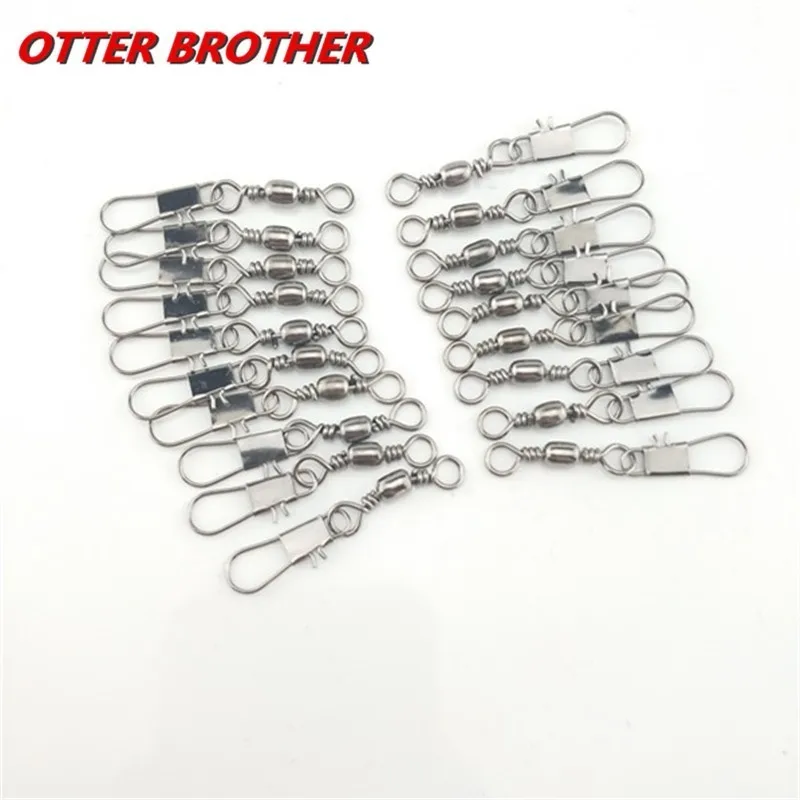 30pcs Fishing Swivels Interlock SnapTackles Winter Metal Lure Fish Carp Connector Copper Carabiners Gear Accessories Tools fishing swivels fishing accessories fishing tools fishing tool fishing tackle