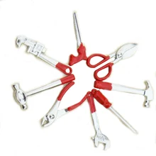 8 шт. мини кукольный домик 1/6 или 1/12 сплав инструменты миниатюрная кукольная комната набор аксессуаров креативная кукла игрушечный садовый инструмент модели красный