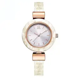 Для женщин Мода Круглый Аналоговые кварцевые наручные часы 9 мм 30 м 195 полный расписание браслет легко читать браслет
