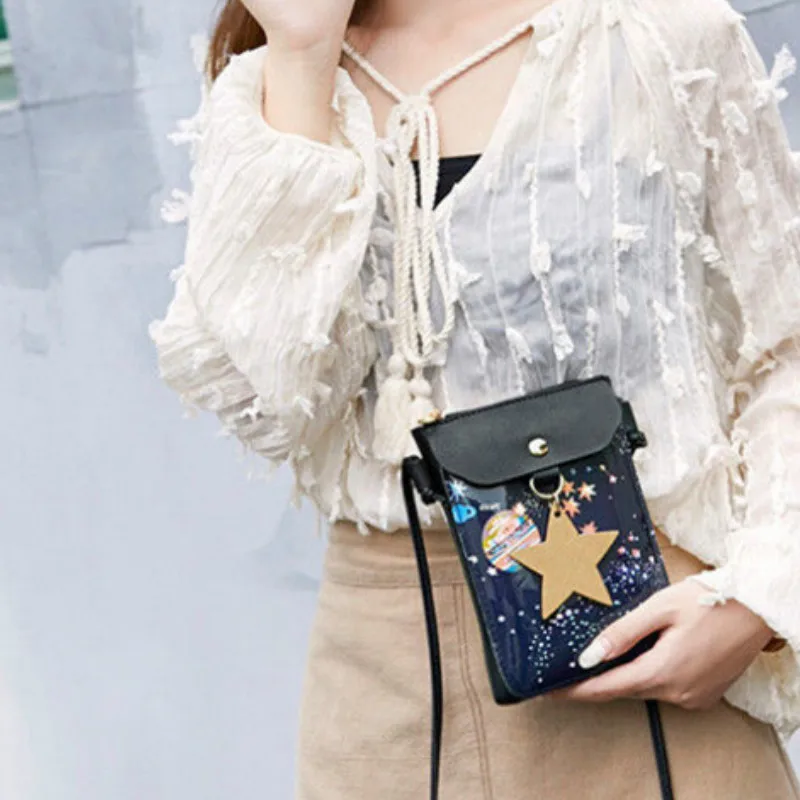 

Women Satchel Leather package Shoulder Girl Fashion Bag Handbag+Star ornaments Waist Packs