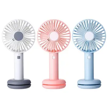 

Handheld USB Fan Cooler Portable 3 Modes Speed Adjustable USB Rechargeable Cooling Fan with Cable Storage Base led Light New