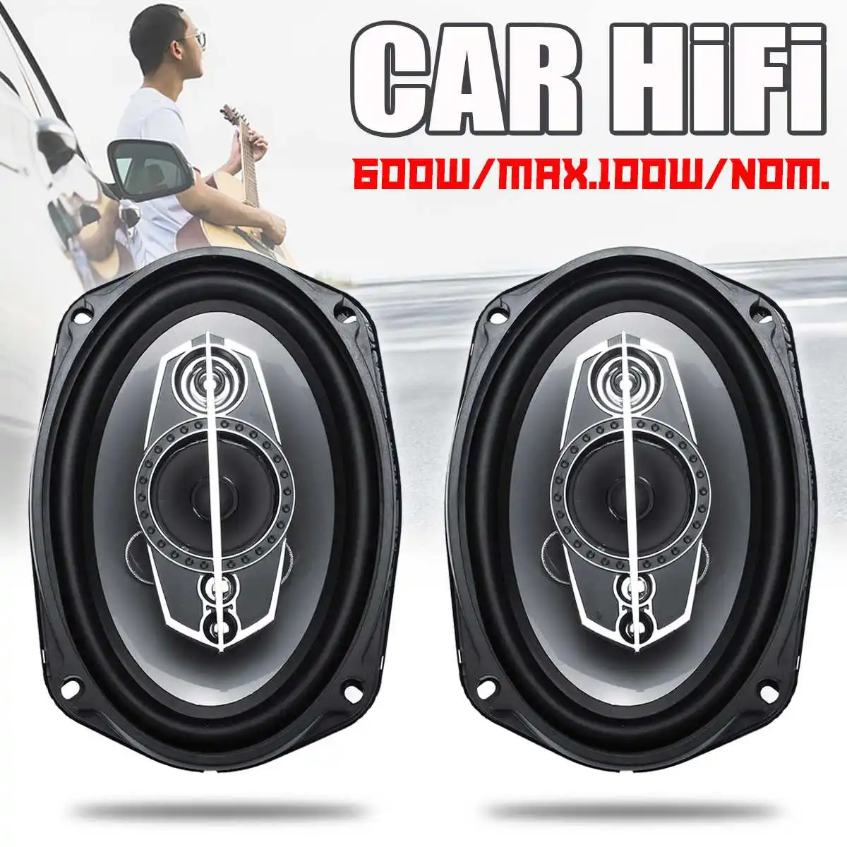 1Pair 6x9inch 600W 2 Way High Resolution Car Speaker 12V Coaxial Hifi