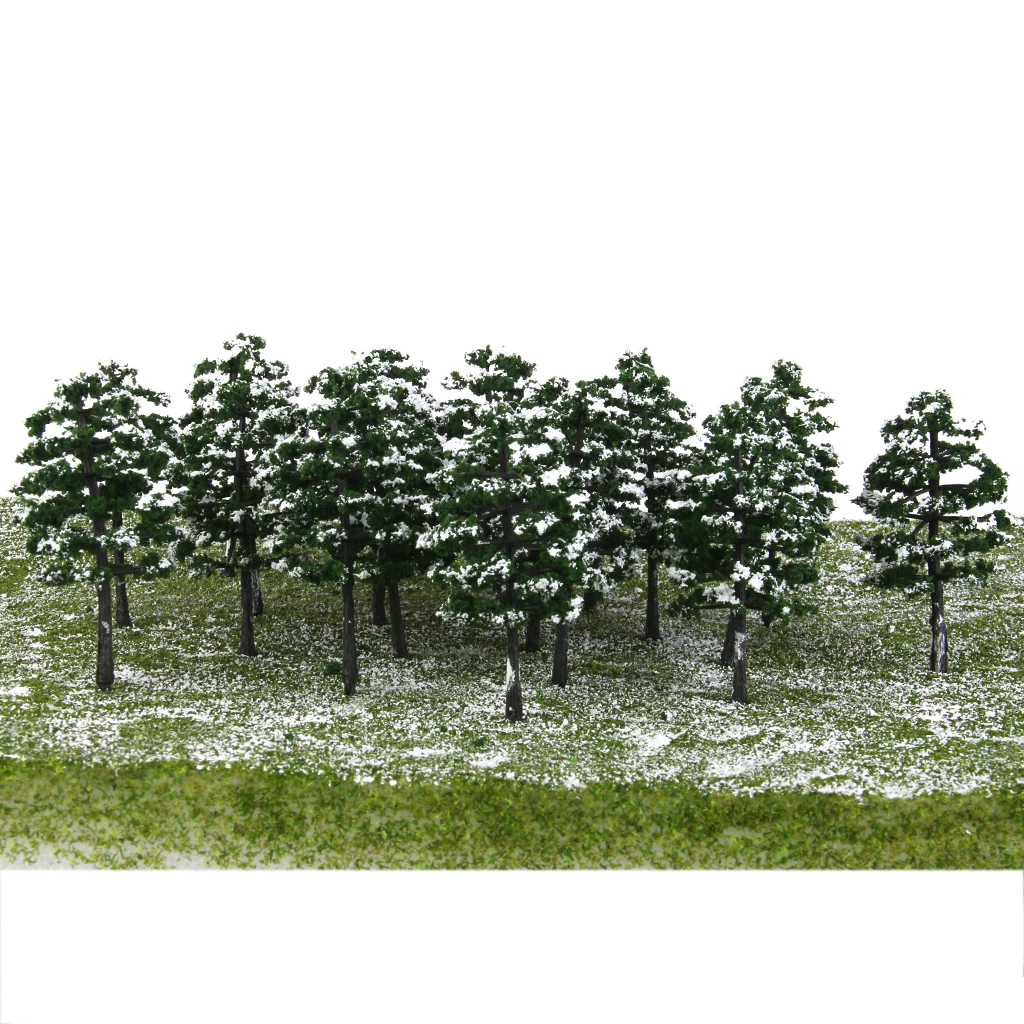 40x зимний Снежный пейзаж сосновые модели деревьев и поезда лесная уличная планировка 8 см/9 см